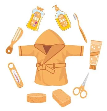 Set of  things for bathing Stock Illustration