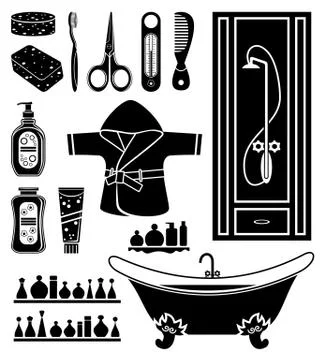 Set of things for bathing Stock Illustration