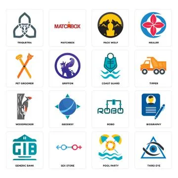 Set of third eye, pool party, generic bank, robo, woodpecker, coast guard, pe 無料イラスト素材