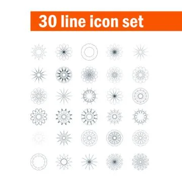 Set of thirty angular abstract vector icons Illustrazione stock