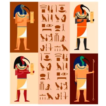Set of Thoth Stock Illustration