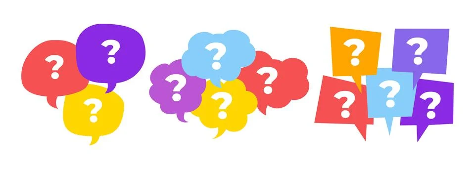 Set of Thousand Question Bubbles Set Collection, Communication, Chat, and P.. イラスト素材