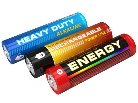 Set of three AA batteries Stock-Illustration