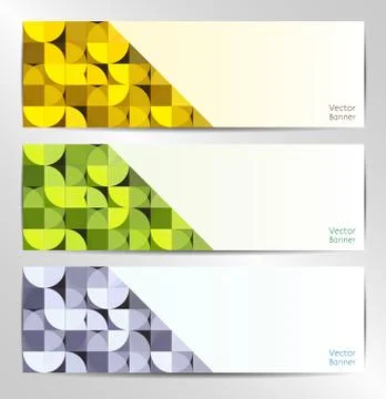 Set of three abstract banners Stock Illustration