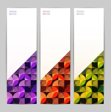 Set of three abstract banners Stock Illustration