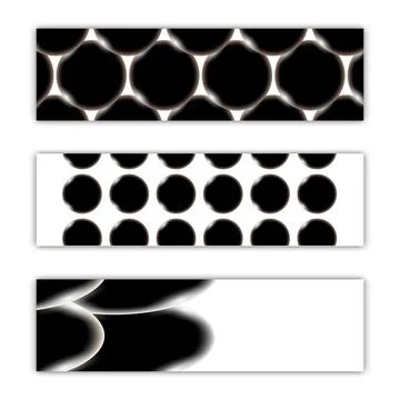 Set of three abstract black posters textures backgrounds from magic stone iro Stock Illustration