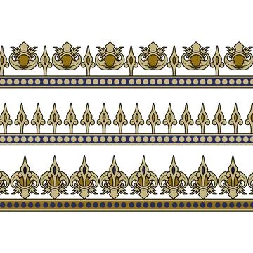 A set of three abstract border patterns Stock Illustration