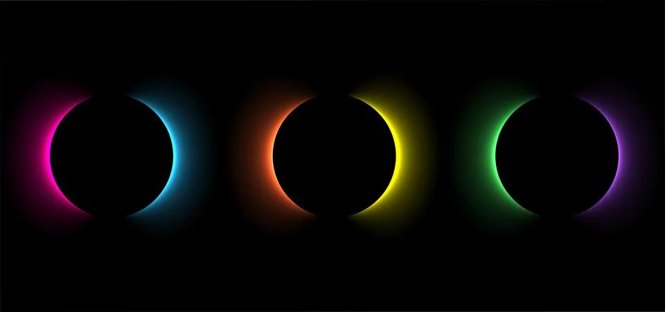 Set of three abstract Lunar Eclipsed Gradient Illustration Smooth gradient .. Stock Illustration