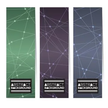 Set Of Three Abstract Modern Vertical Banners Vector Illustration Stock Illustration