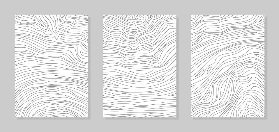 Set of three abstract paintings.  Stock Illustration