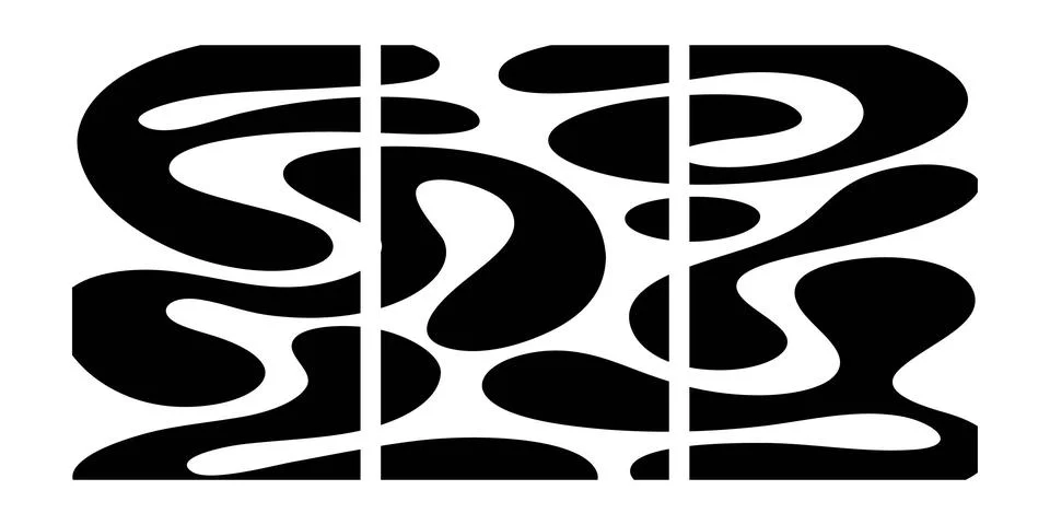 A set of three abstract posters designs. Modern wall art with organic irreg.. Stock-Illustration