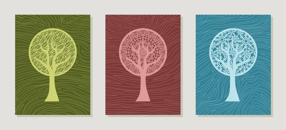 Set of three abstract posters.  Stock Illustration