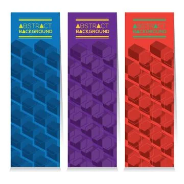 Set Of Three Abstract Vertical Banners Vector Illustration Stock Illustration