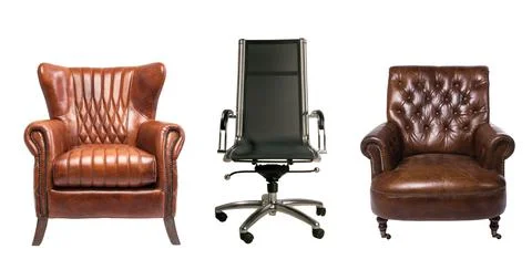 Set of three armchairs isolated Foto stock