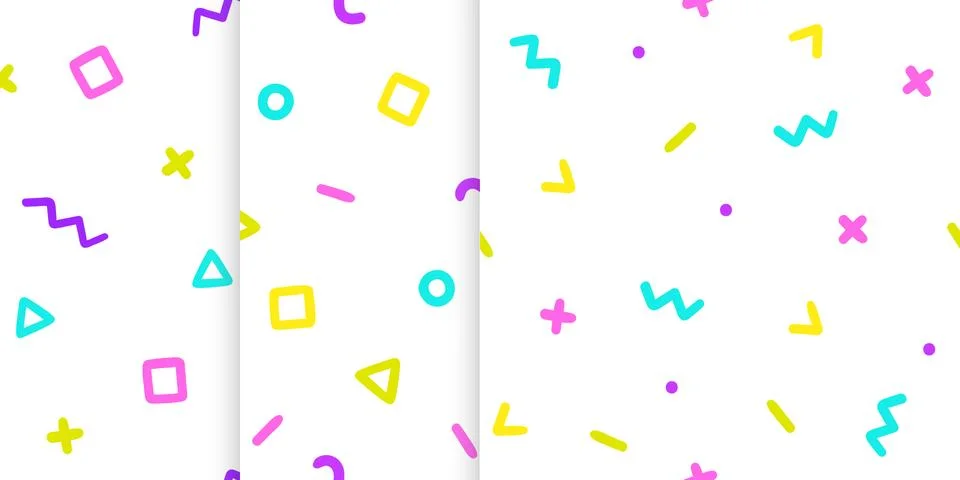 Set of three backgrounds with symbols. Stock Illustration