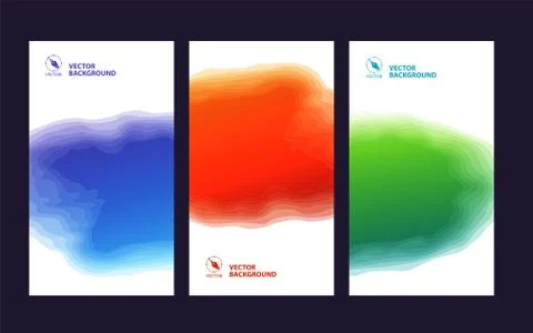 Set of three banners, abstract headers with step effects Stock Illustration
