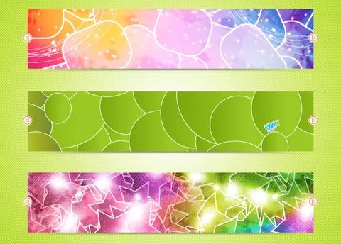 Set of three banners Stock Illustration