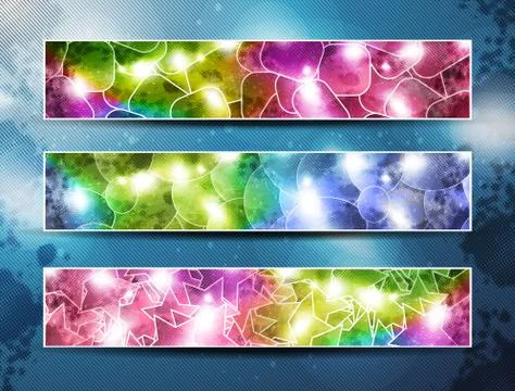 Set of three banners Stock Illustration