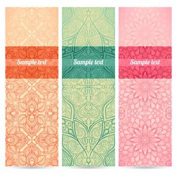 Set of three banners Illustrazione stock