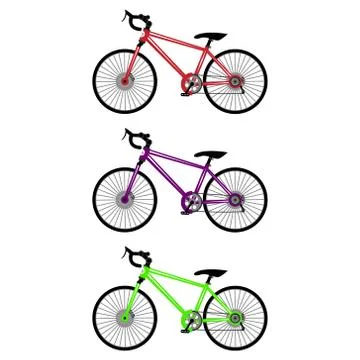 Set of three bicycles. Stock Illustration