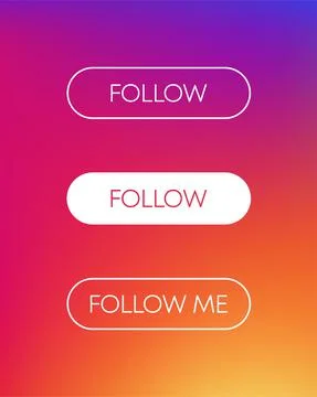 Set with three button follow of different design on gradient background. Vect Stock Illustration
