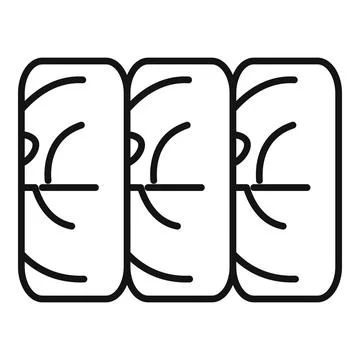 Set of three car tires with unique tread pattern for summer season driving on Stock Illustration