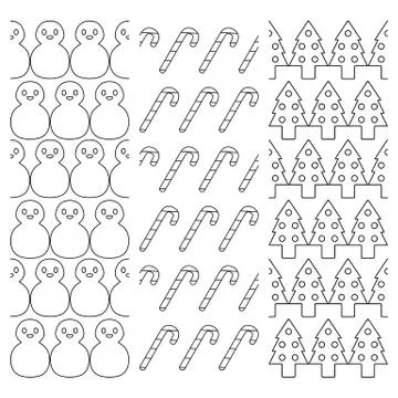Set of three Christmas patterns Stock Illustration