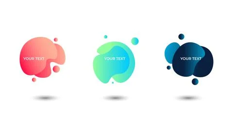 Set of three colored abstract modern graphic elements. Vector illustration. 스톡 일러스트