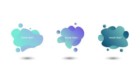 Set of three colored abstract modern graphic elements. Vector illustration. Ilustración de archivo
