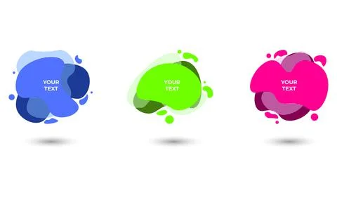 Set of three colored abstract modern graphic elements. Vector illustration. Stock Illustration