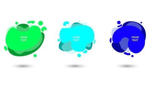 Set of three colored abstract modern graphic elements. Vector illustration. Ilustración de archivo
