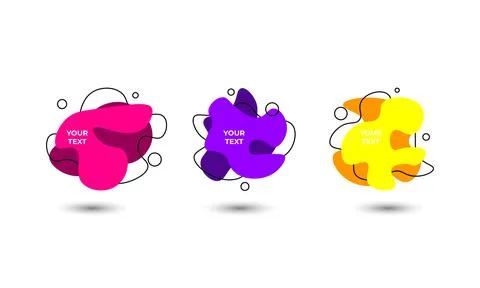 Set of three colored abstract modern graphic elements. Vector illustration. Stock Illustration