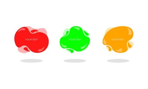 Set of three colored abstract modern graphic elements. Vector illustration. Stock Illustration