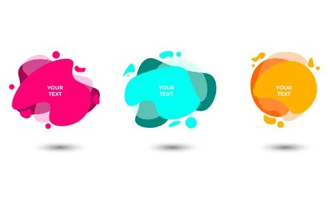 Set of three colored abstract modern graphic elements. Vector illustration. Stock Illustration