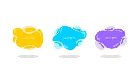 Set of three colored abstract modern graphic elements. Vector illustration. Ilustración de archivo