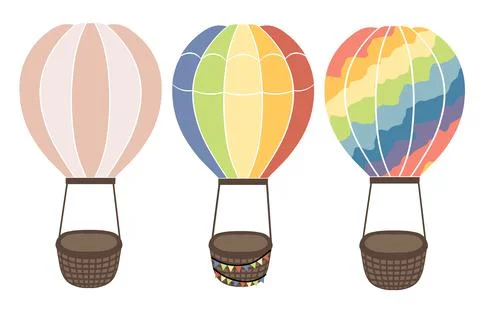 Set of three colored balloons. Vector illustration Stock Illustration
