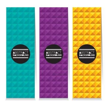 Set Of Three Colorful Abstract Vertical Banners Vector Illustration Stock Illustration