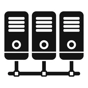 Set of three computer servers icon Stockillustratie