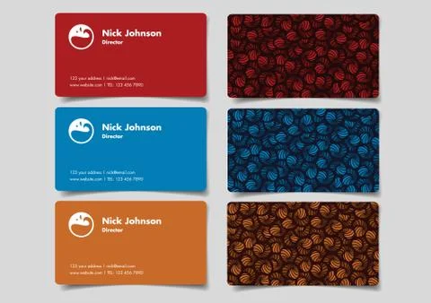 Set of Three Creative Business Name Card Designs Vector Illustration Stock Illustration