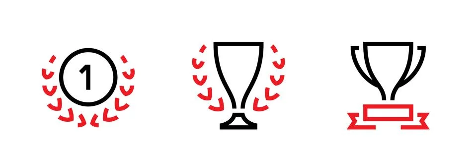 Set of three cups icons. Editable line vector. Stock-Illustration