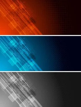 Set of three dark technical banners Set of three dark technical banners Co... Foto stock
