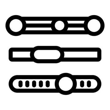 Set of three different sliders showing progress on white background Illustrazione stock