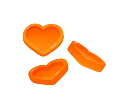 Set of three different views of a heart candy Stock Illustration