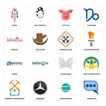 Set of three dots, import export, property maintenance, silver wings, venmo,  Free Stock Illustration