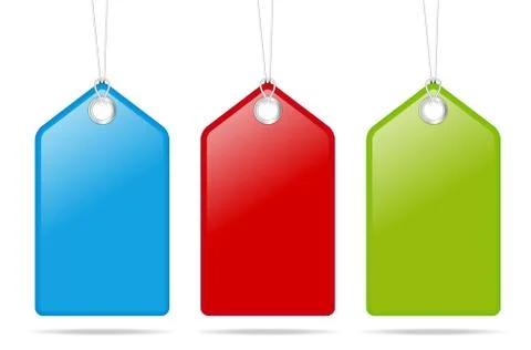 Set of three empty price tags Stock Illustration