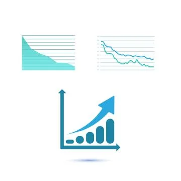 Set of three growth charts Stock Illustration