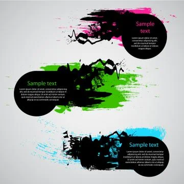 Set of Three Grungy Labels or Banners Stock Illustration