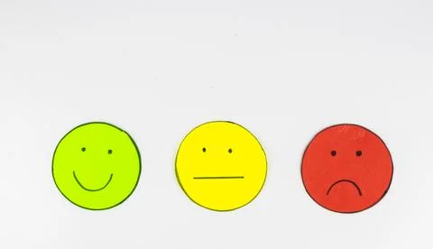 Set of three hand made customer satisfaction icons Stock Photos
