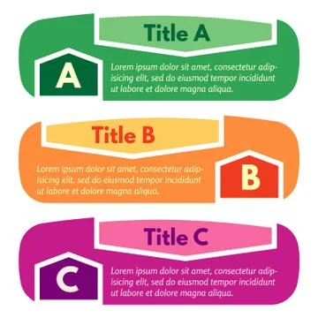 Set of three horizontal colorful options banners Illustrazione stock