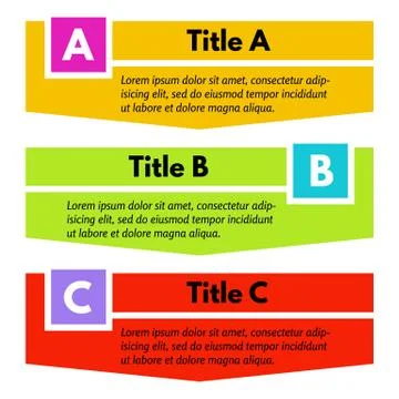 Set of three horizontal colorful options banners Stock Illustration